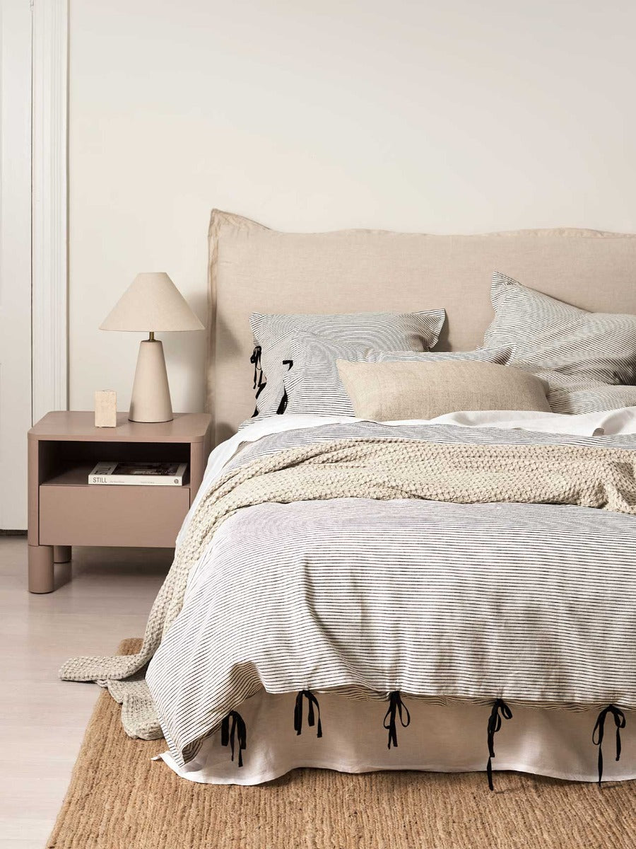 Mini Stripe Standard Pillowcase in Smoke