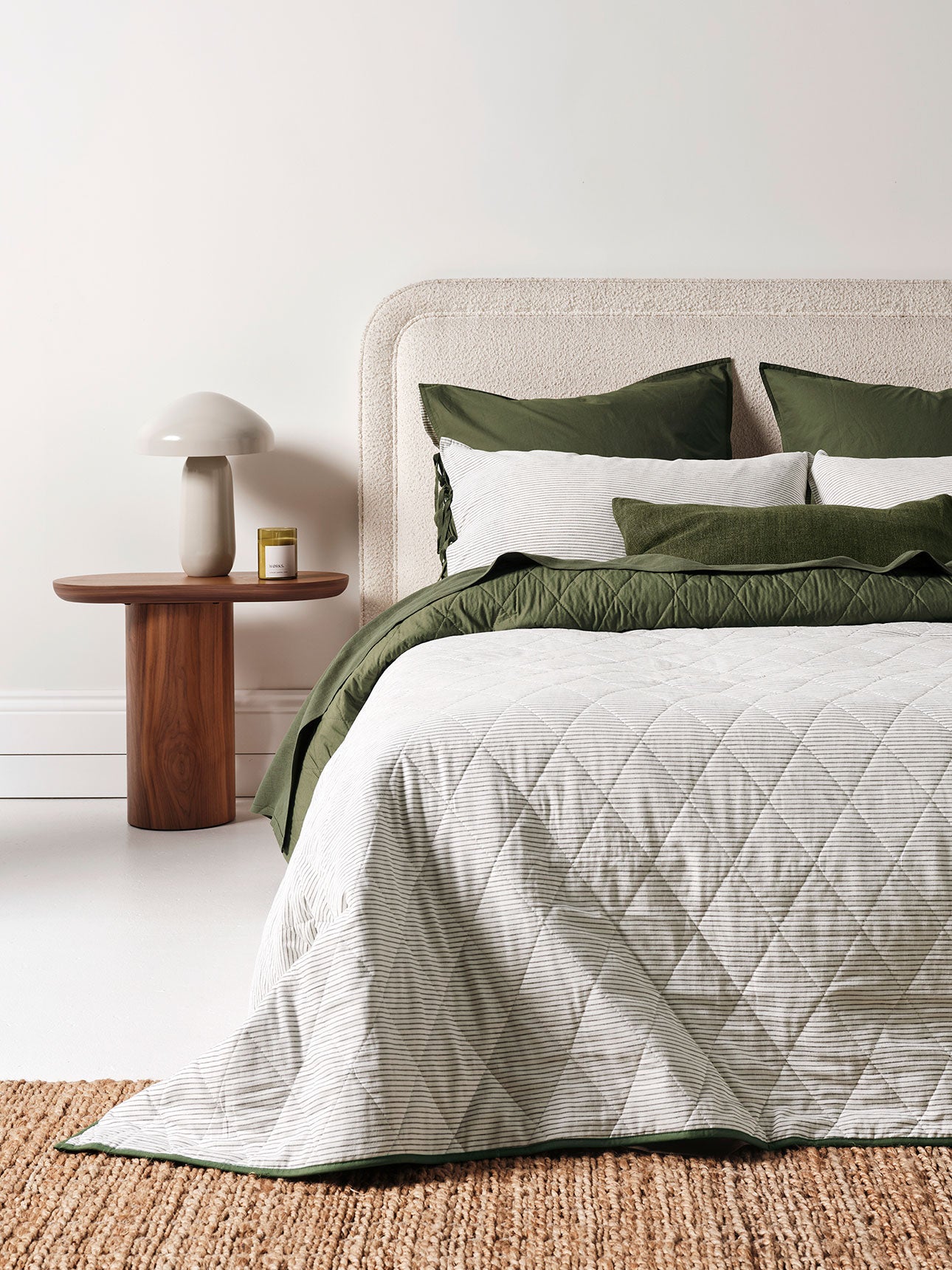Mini Stripe Coverlet in Khaki