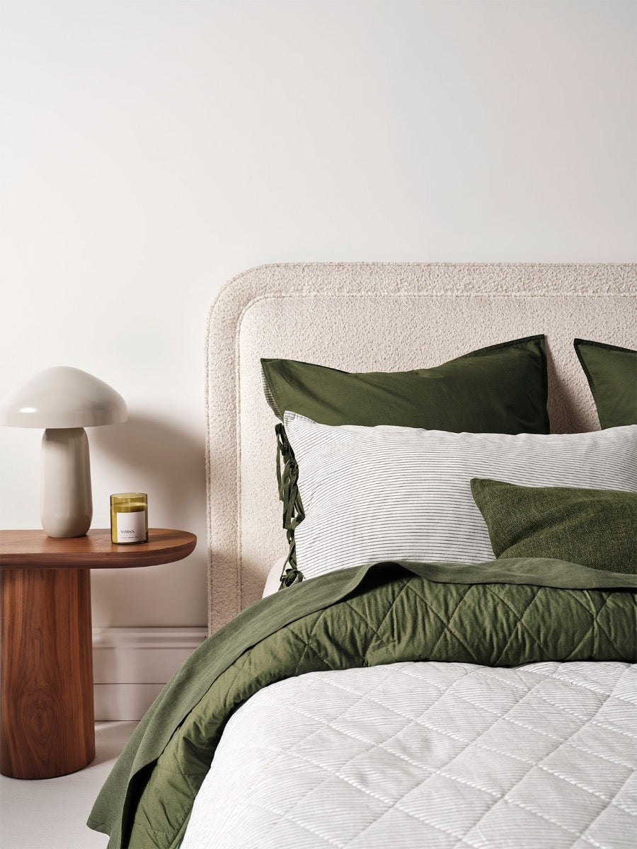 Mini Stripe Coverlet in Khaki