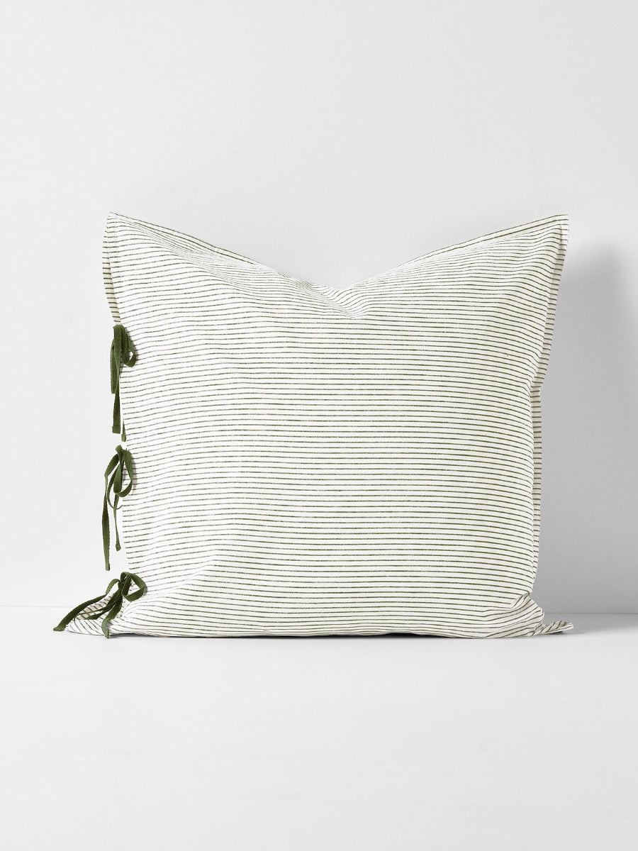 Mini Stripe European Pillowcase in Khaki