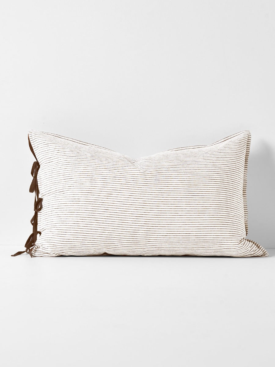 Mini Stripe Standard Pillowcase in Chocolate