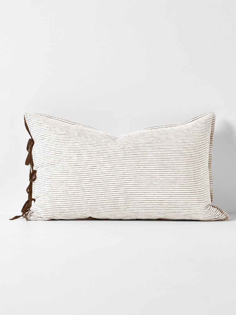 Mini Stripe Standard Pillowcase in Chocolate