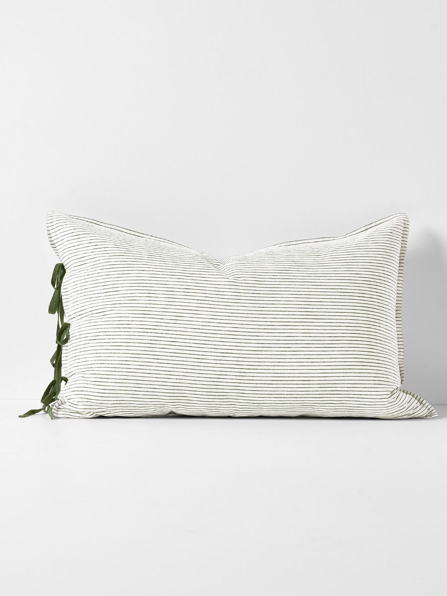 Mini Stripe Standard Pillowcase in Khaki
