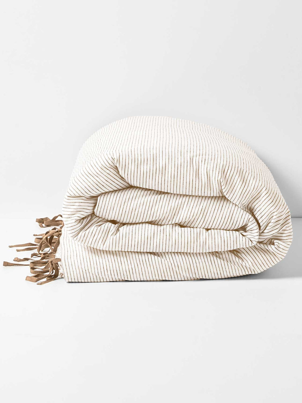 Mini Stripe Quilt Cover in Natural