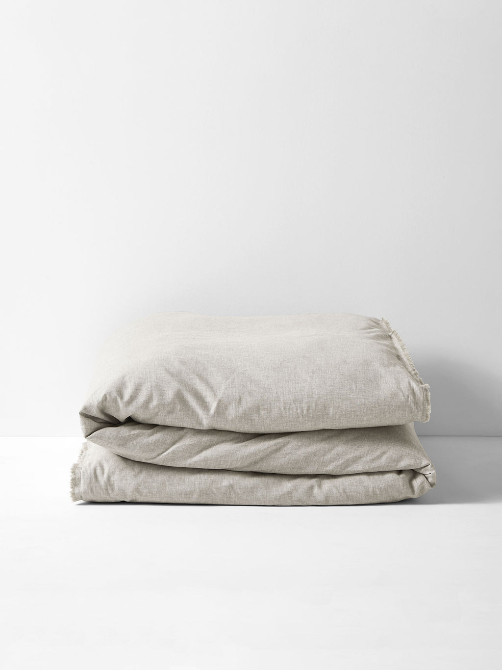 Chambray Fringe Quilt Cover in Natural