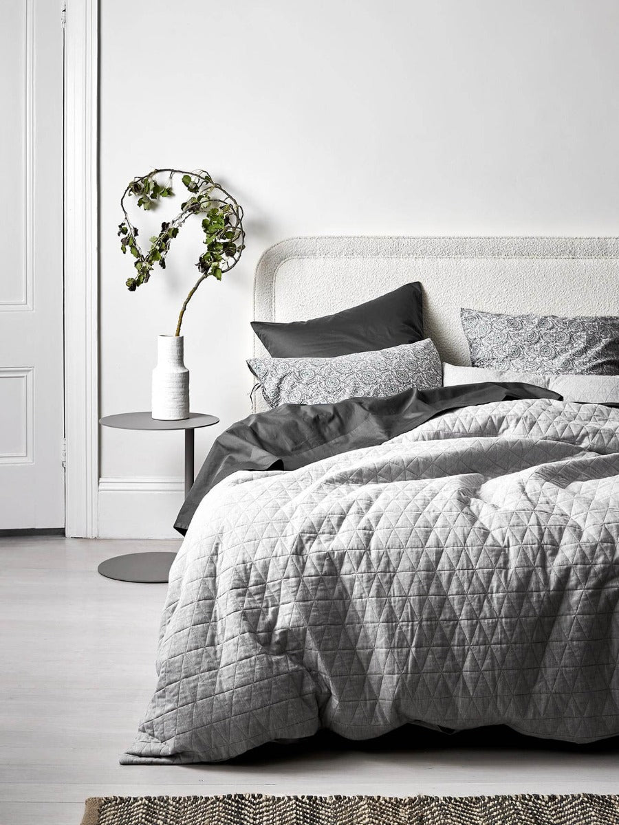 Quilted European Pillowcase in Dove