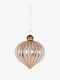 Metallic Stripe Bauble in Silver & Gold