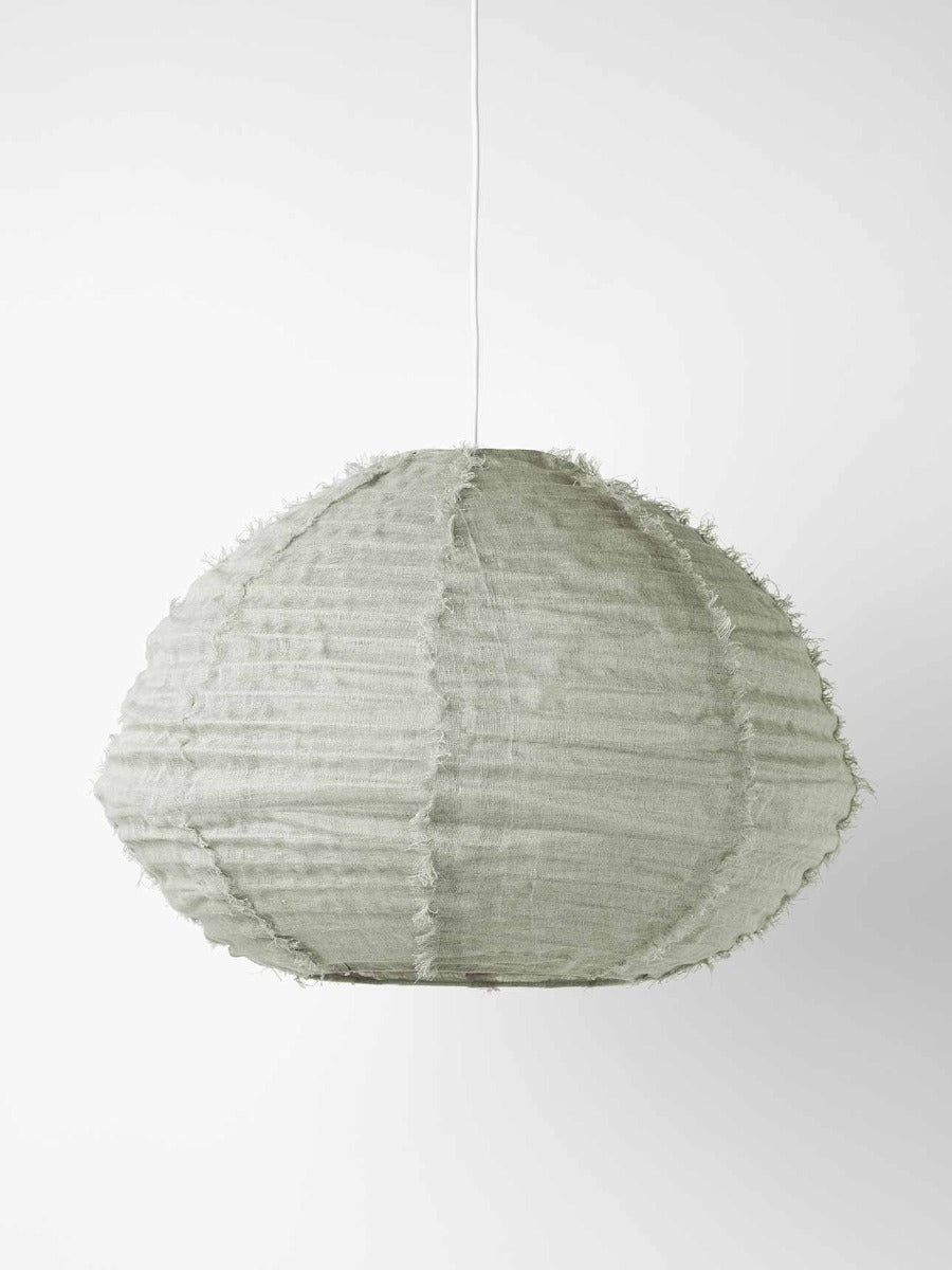 Cloud Fringed Oval Pendant in Limestone