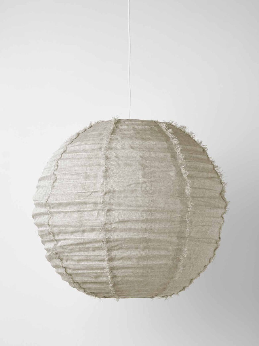 Cloud Fringed Round Pendant in Dove