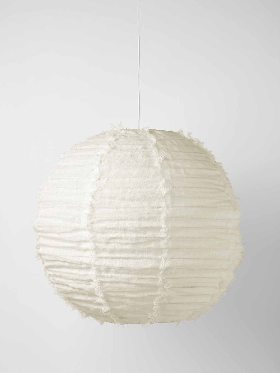 Cloud Fringed Round Pendant in Marshmallow