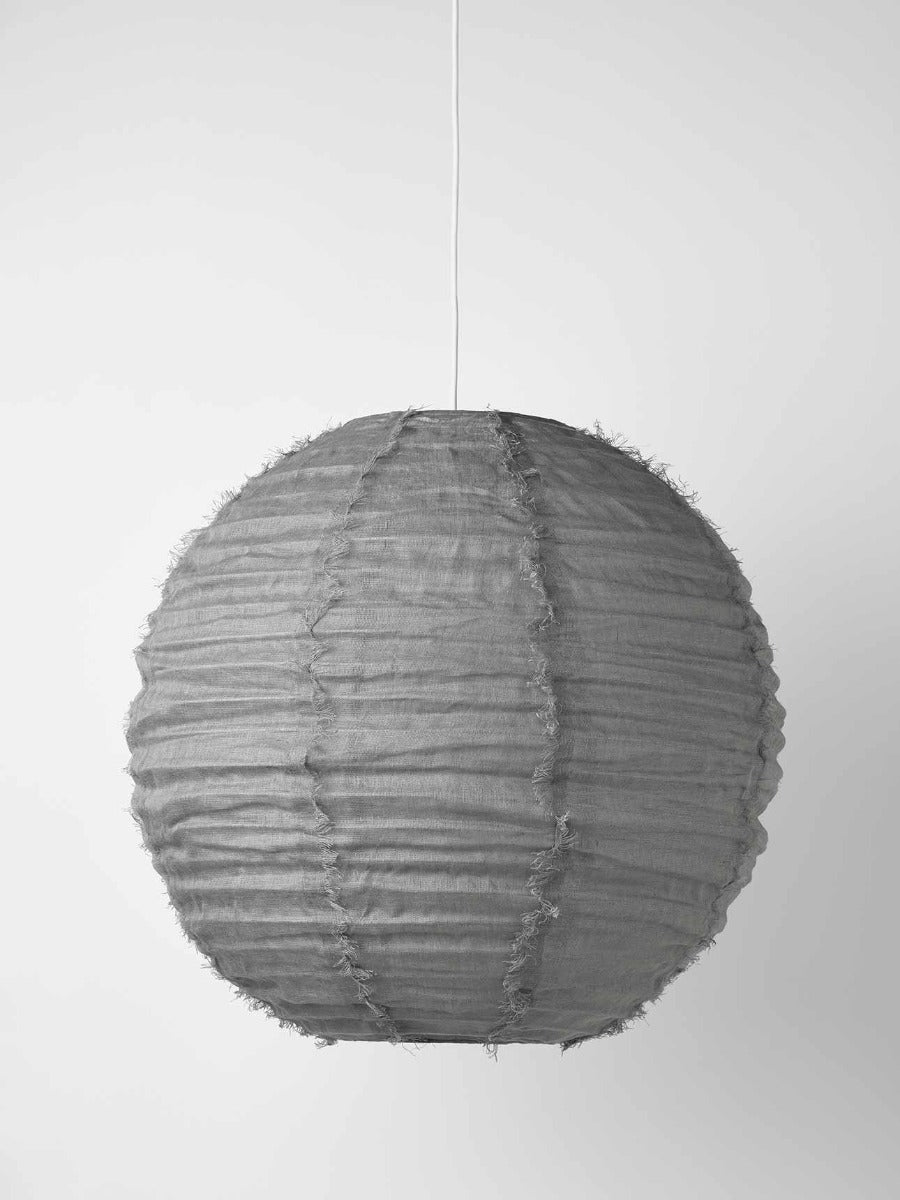 Cloud Fringed Round Pendant in Smoke