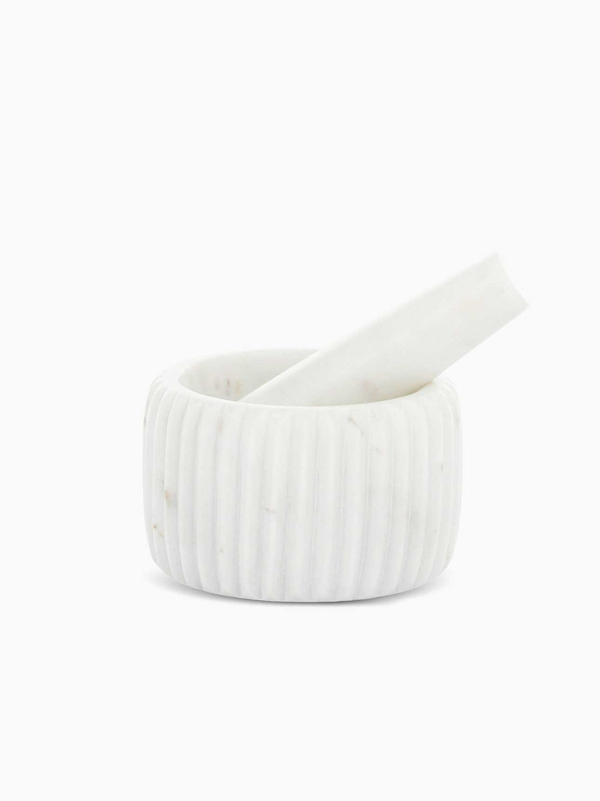 Marble Mortar Pestle in White