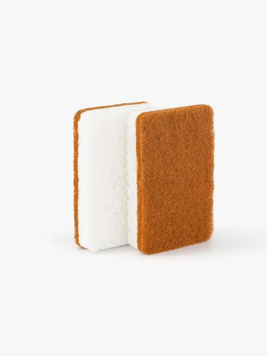 Natural Cellulose and Sisal Scourer Sponge in Cinnamon - Set of 2
