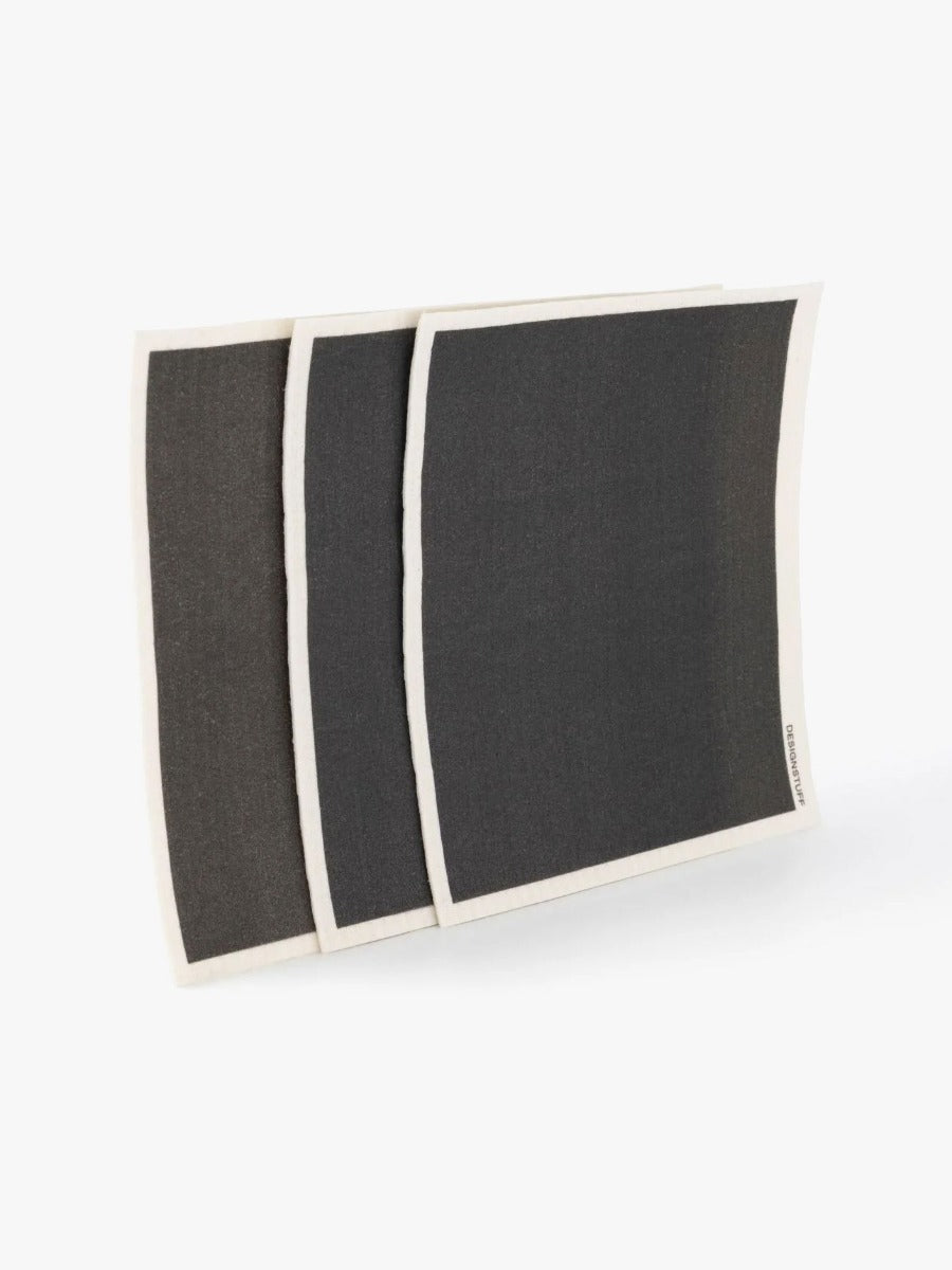 Compostable Eco Dishcloths in Black - 3 Pack