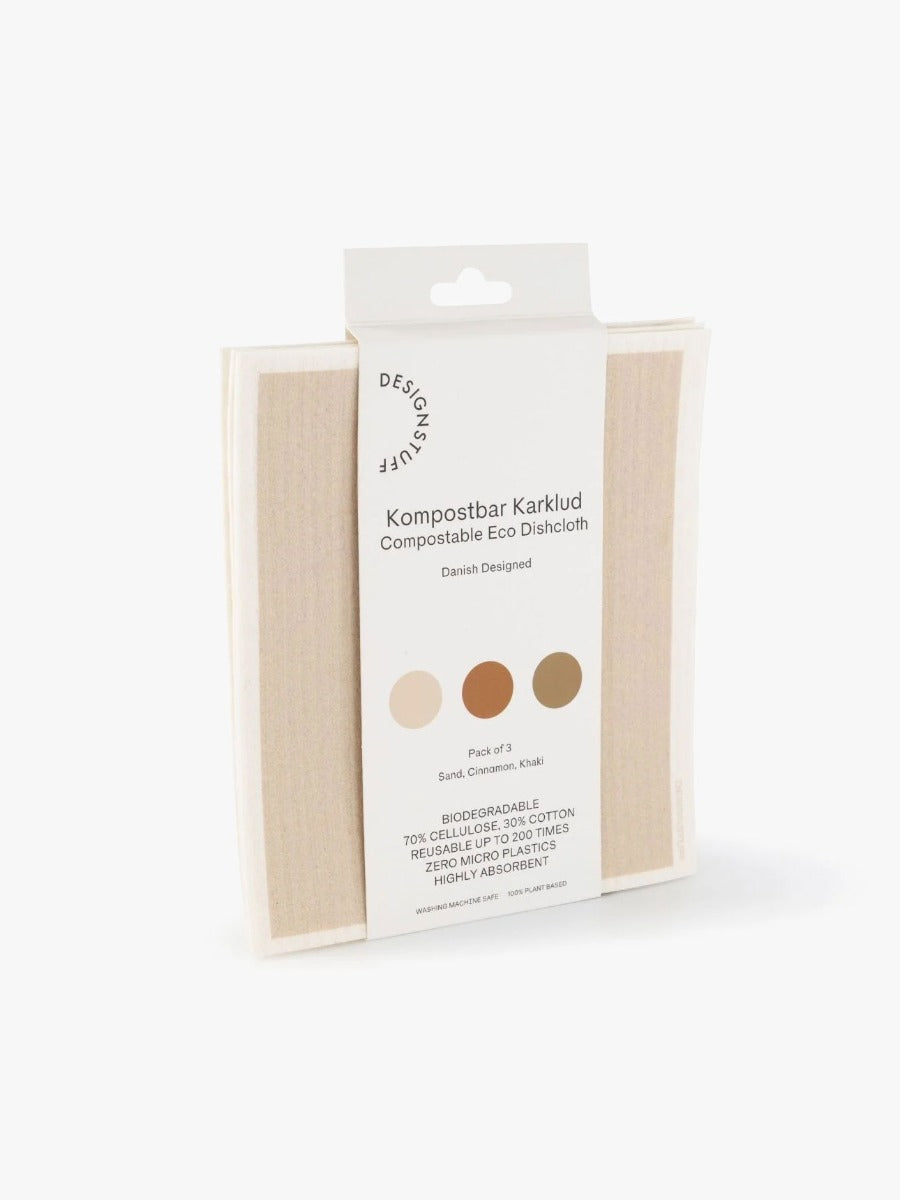 Compostable Eco Dishcloths in Natural - 3 Pack