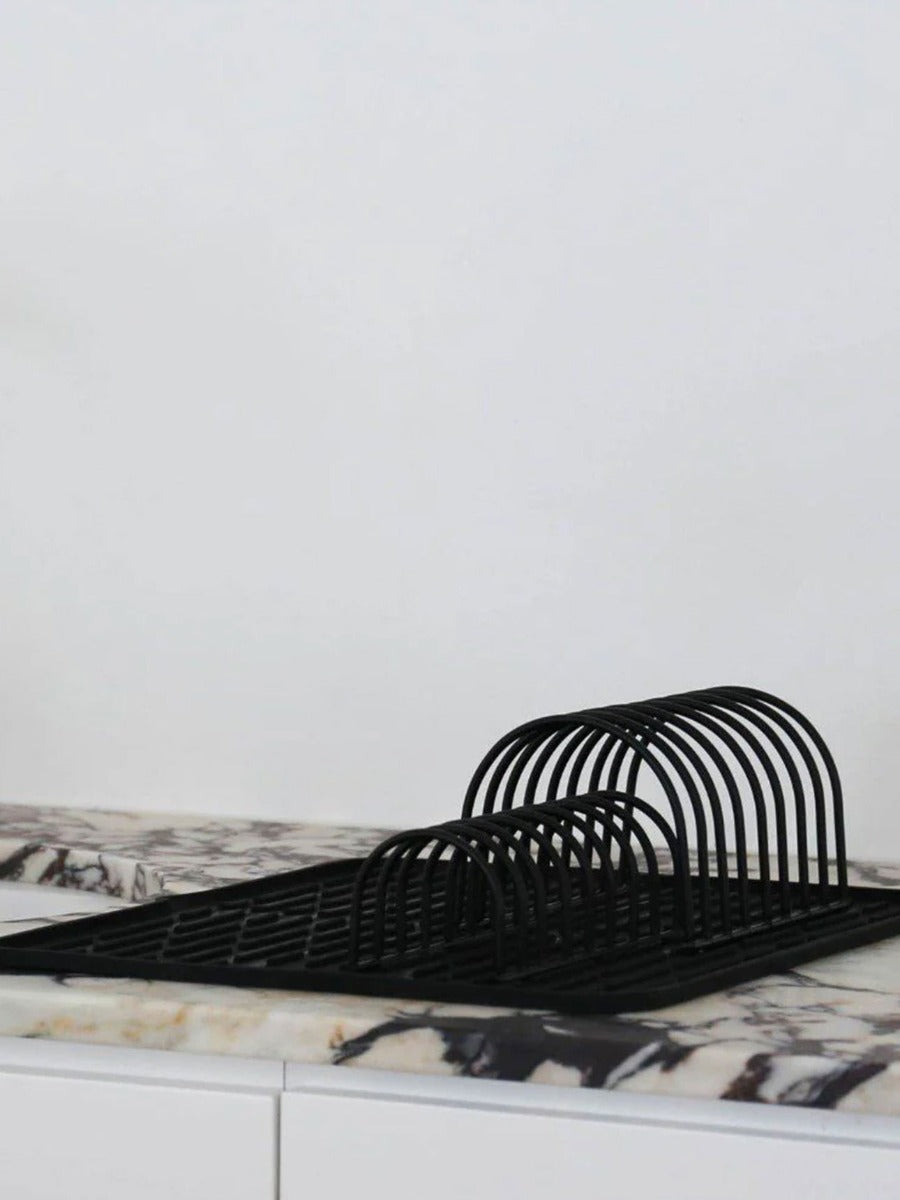 Folding Silicone Drying Mat in Black - Large