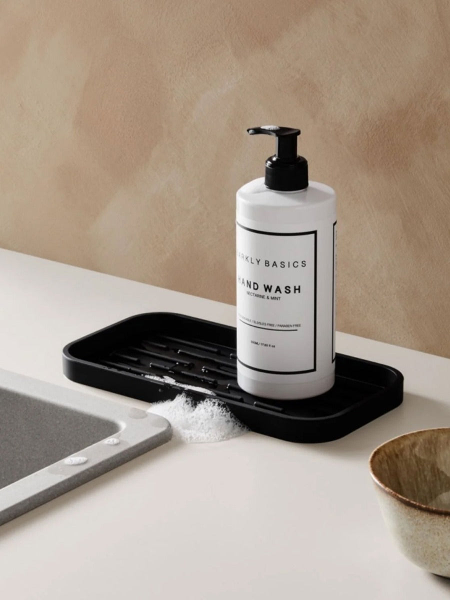 Silicone Sink Tray and Sponge Holder in Black