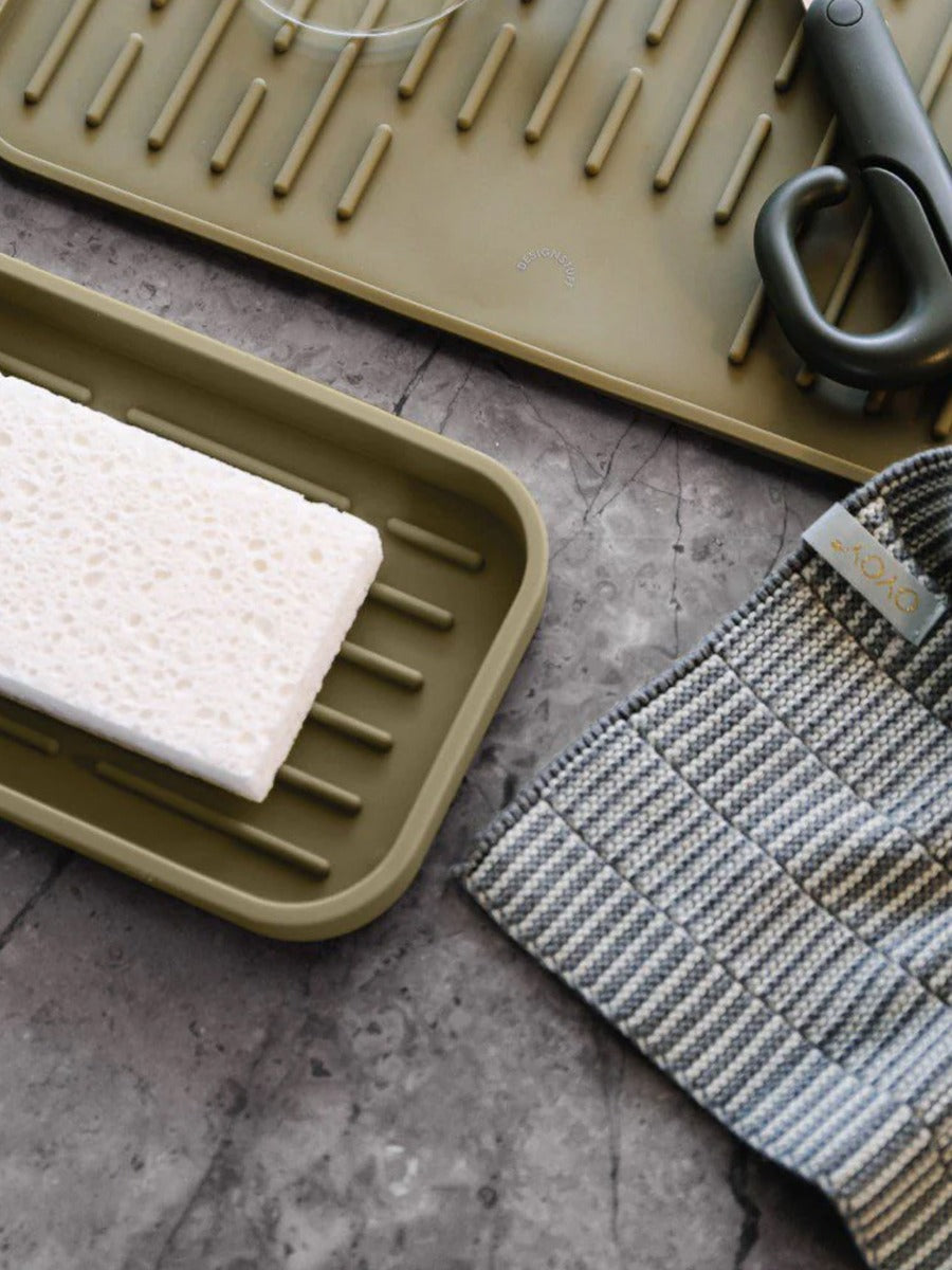 Silicone Sink Tray and Sponge Holder in Khaki