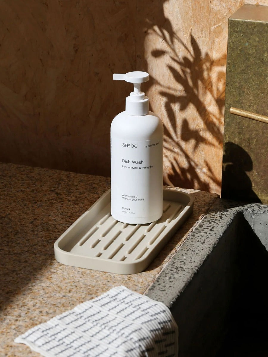 Silicone Sink Tray and Sponge Holder in Sand