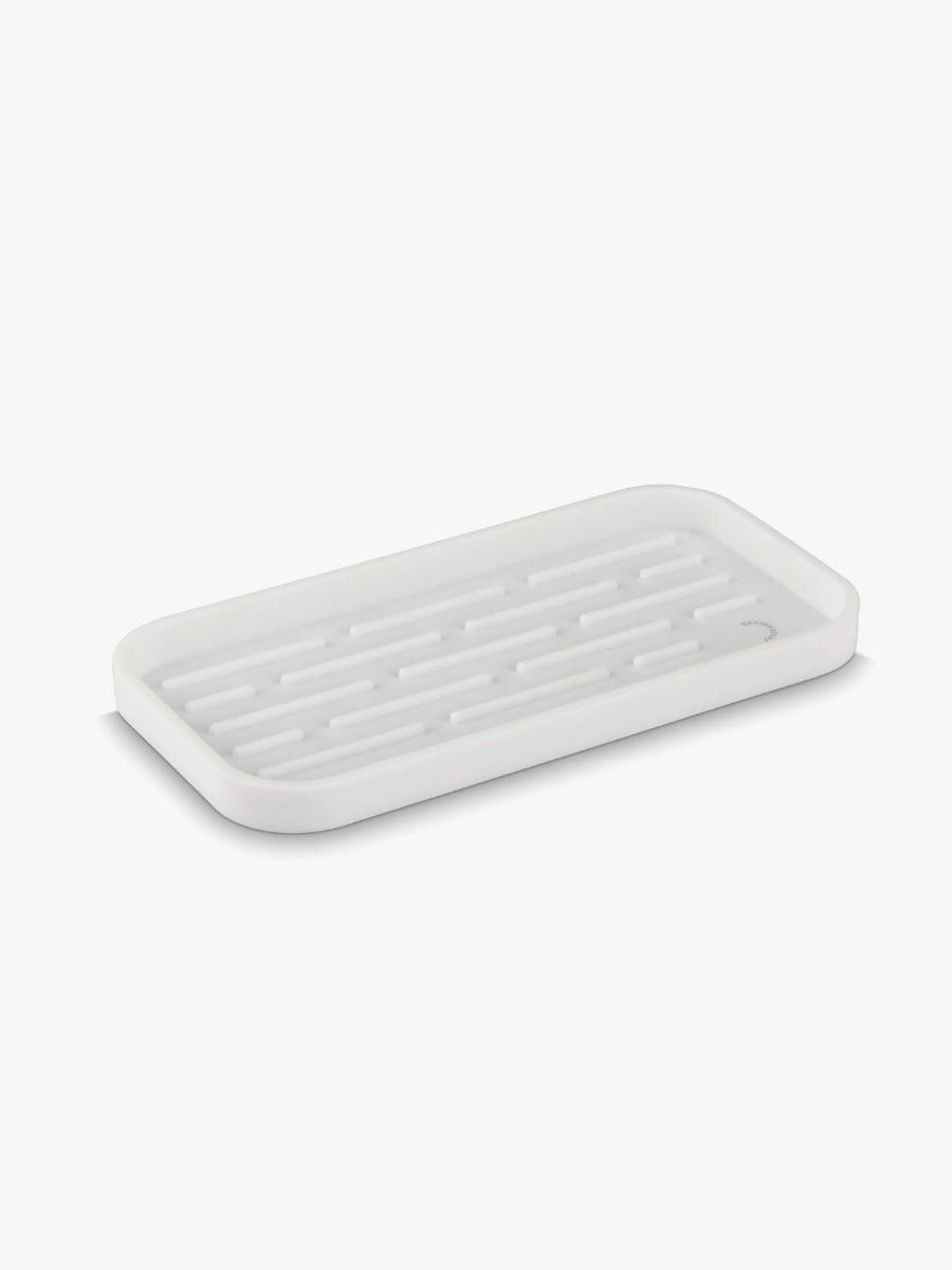 Silicone Sink Tray and Sponge Holder in White