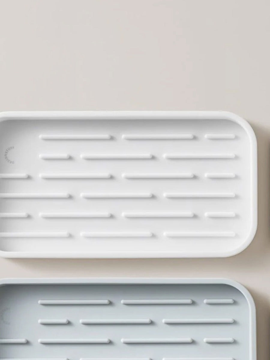 Silicone Sink Tray and Sponge Holder in White