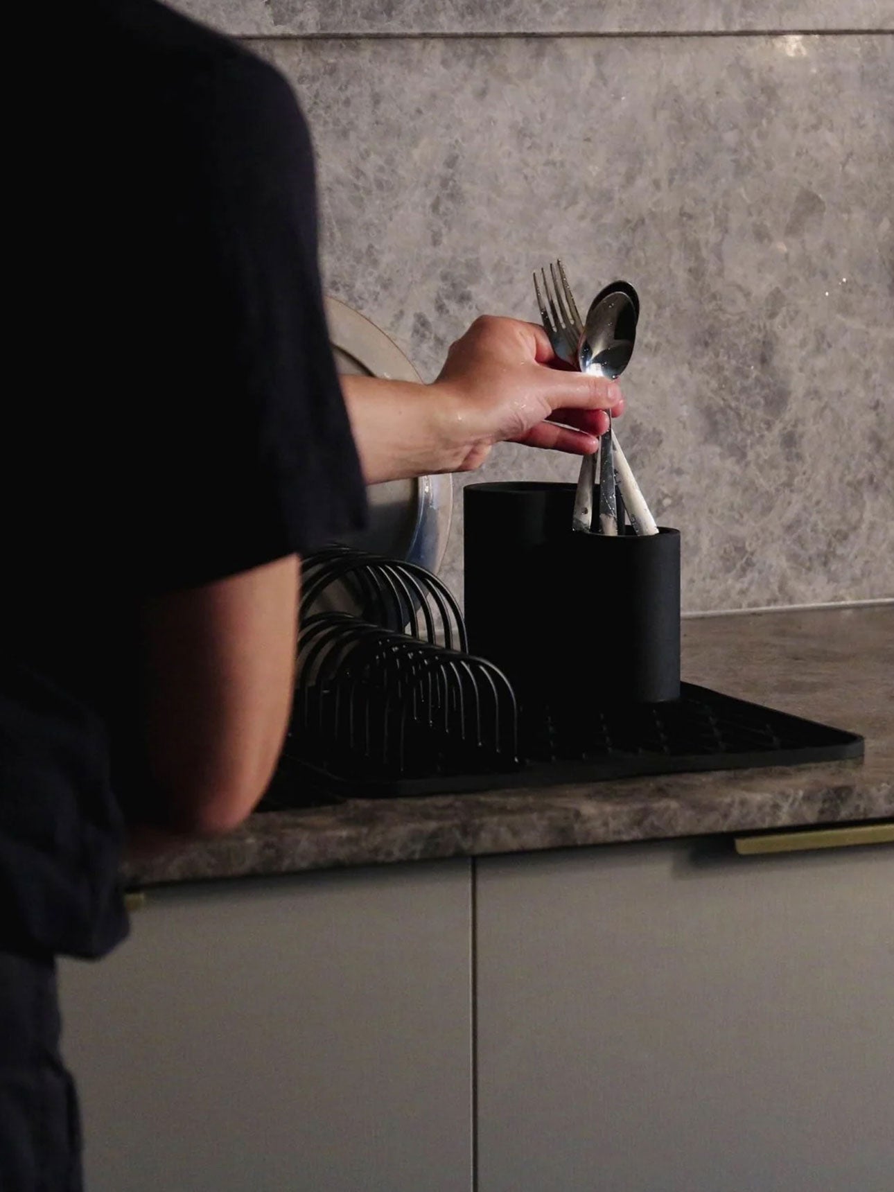 Store-All Cutlery Drainer in Black