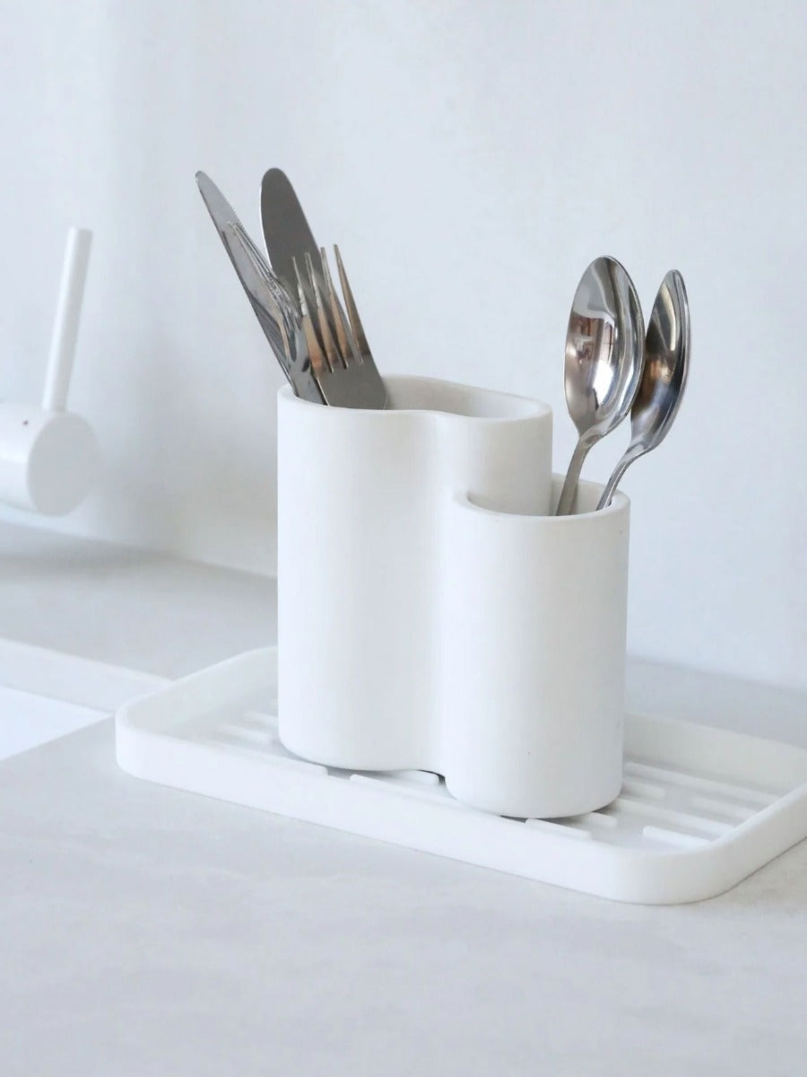 Store-All Cutlery Drainer in White