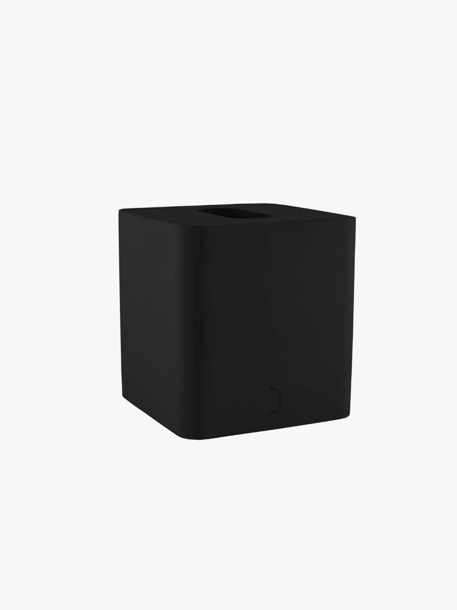 Square Tissue Box in Black
