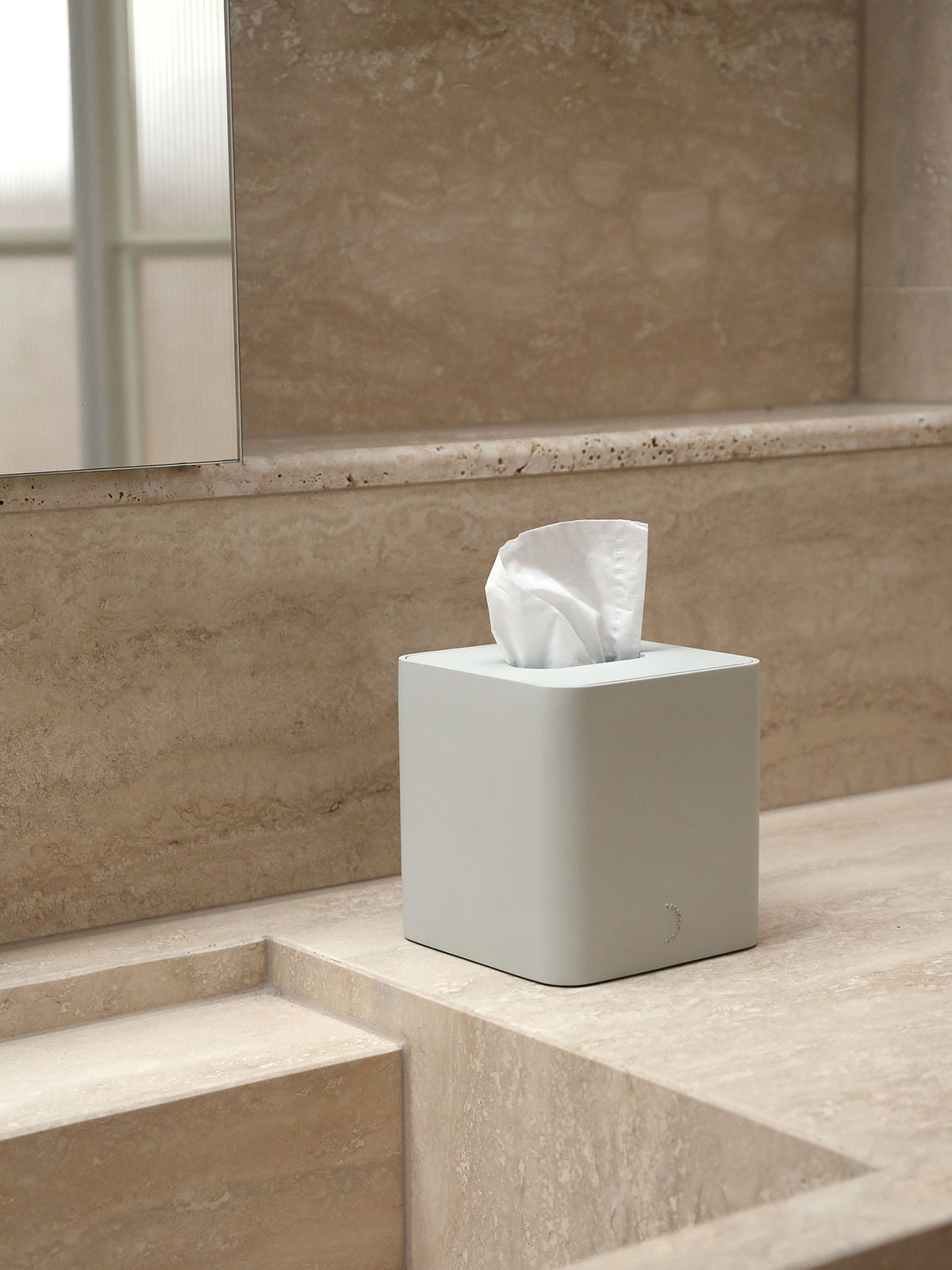 Arc Square Tissue Box in Stone