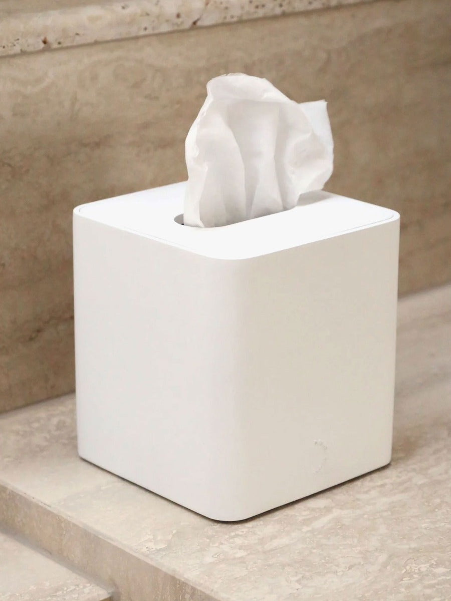 Square Tissue Box in White
