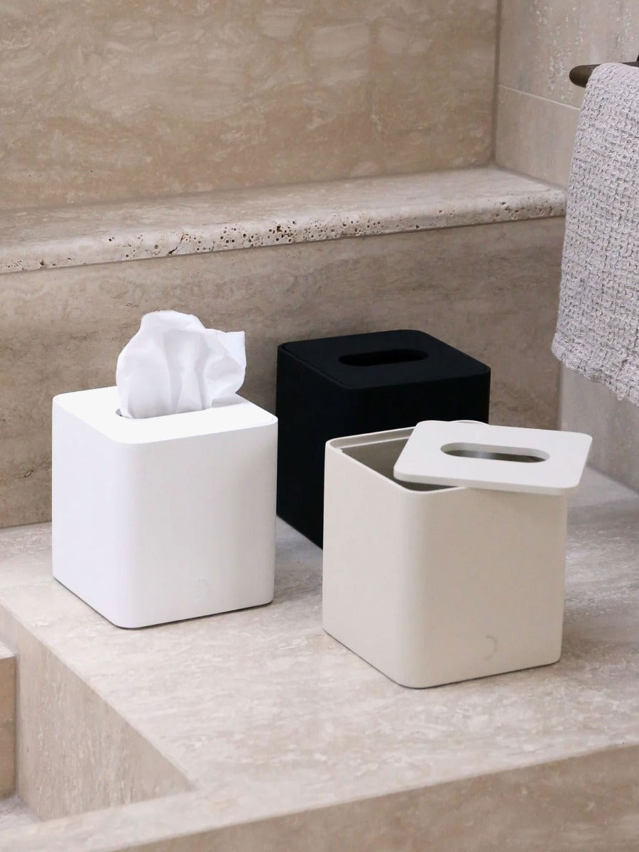 Square Tissue Box in White