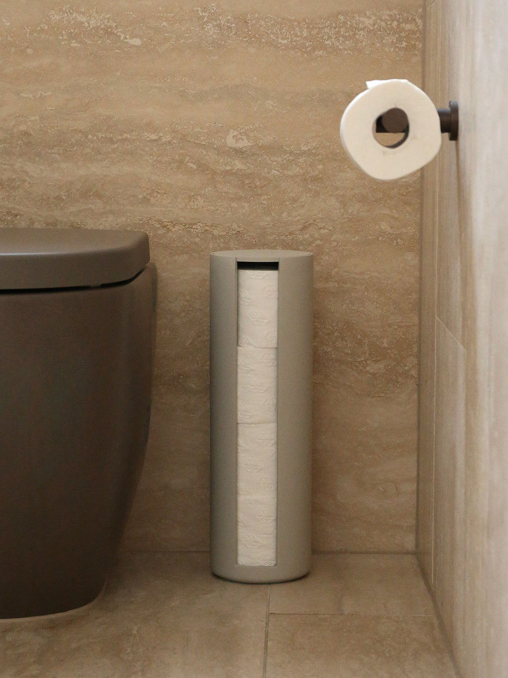 Arc Toilet Paper Storage Holder in Stone