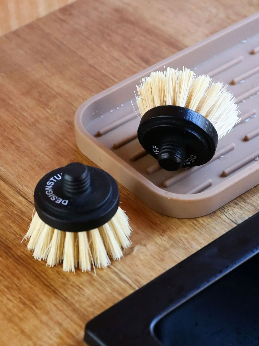 Eco Dish Brush Replacement Head in Black - Set of 2
