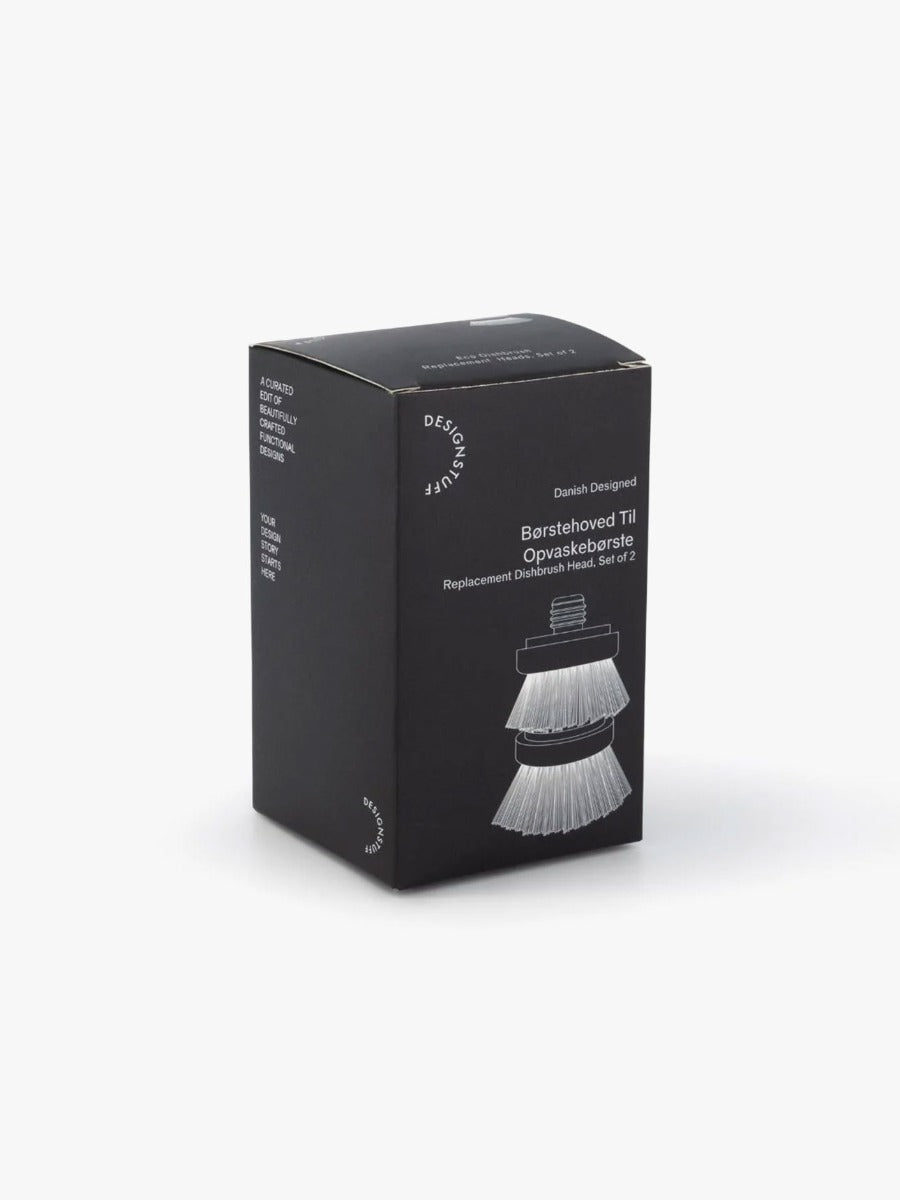 Eco Dish Brush Replacement Head in Black - Set of 2