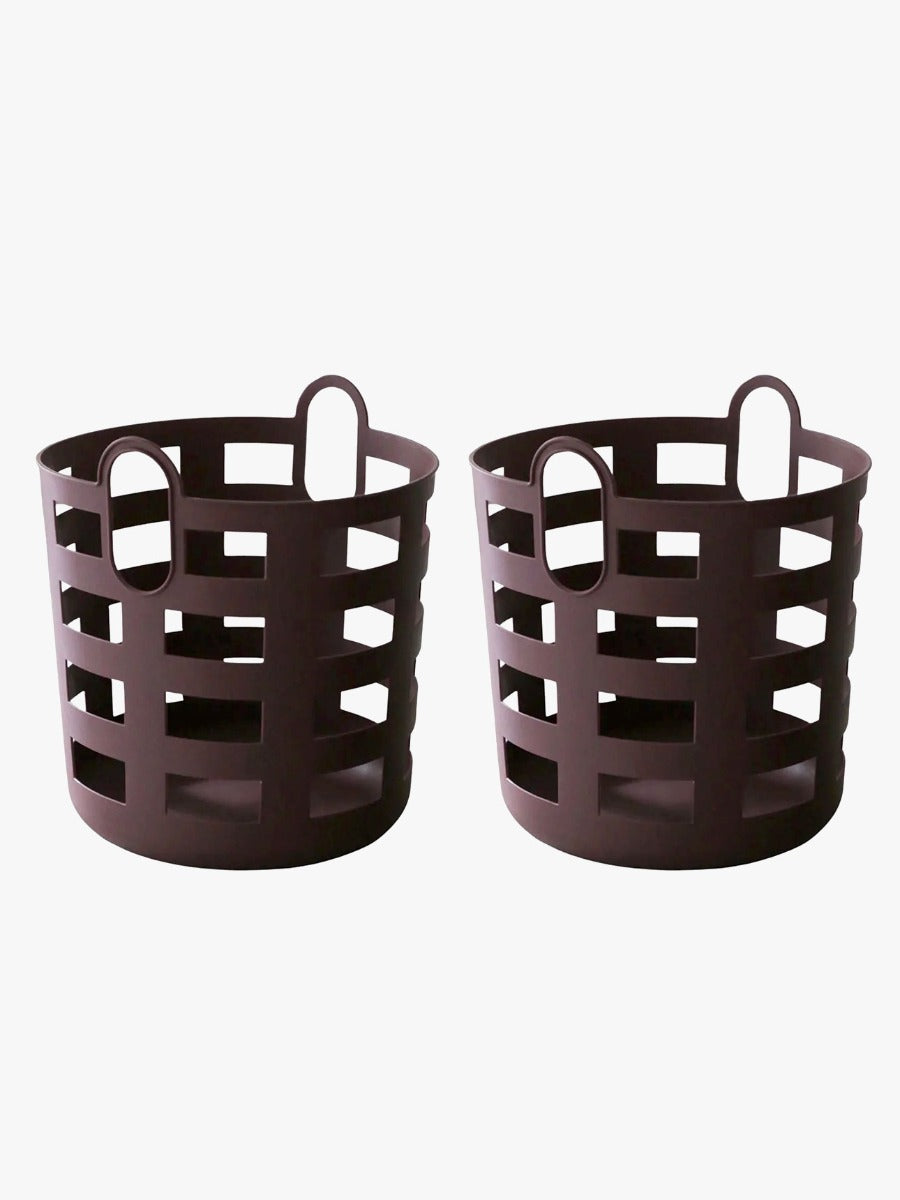 Storage and Laundry Basket in Burgundy - Set of 2 - Large