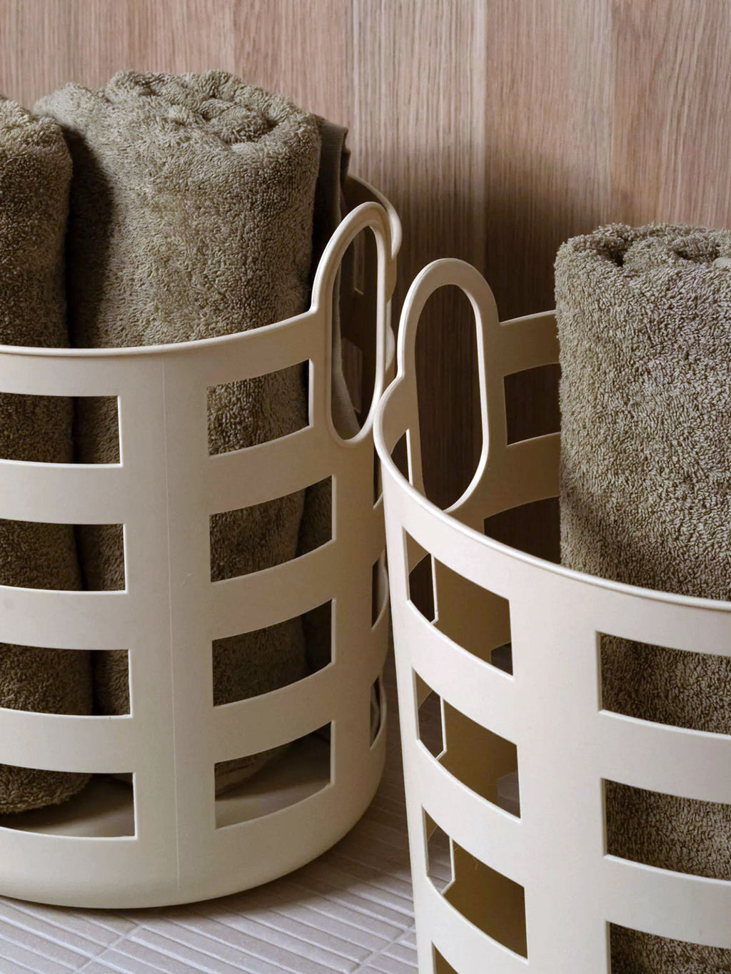 Storage and Laundry Basket in Sand - Large - Set of 2