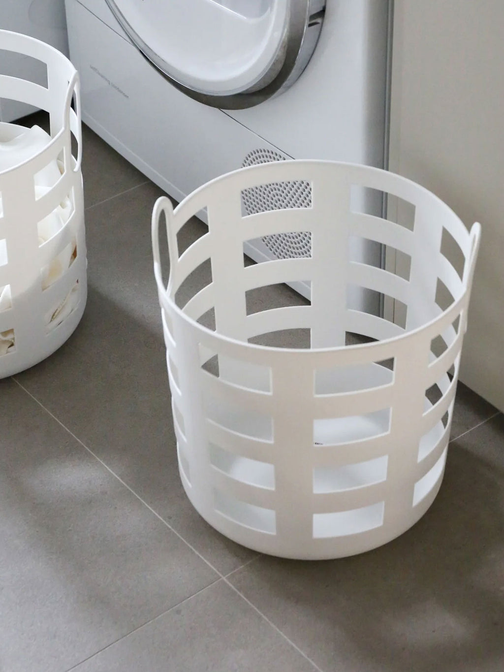 Storage and Laundry Basket in White (set of 2)