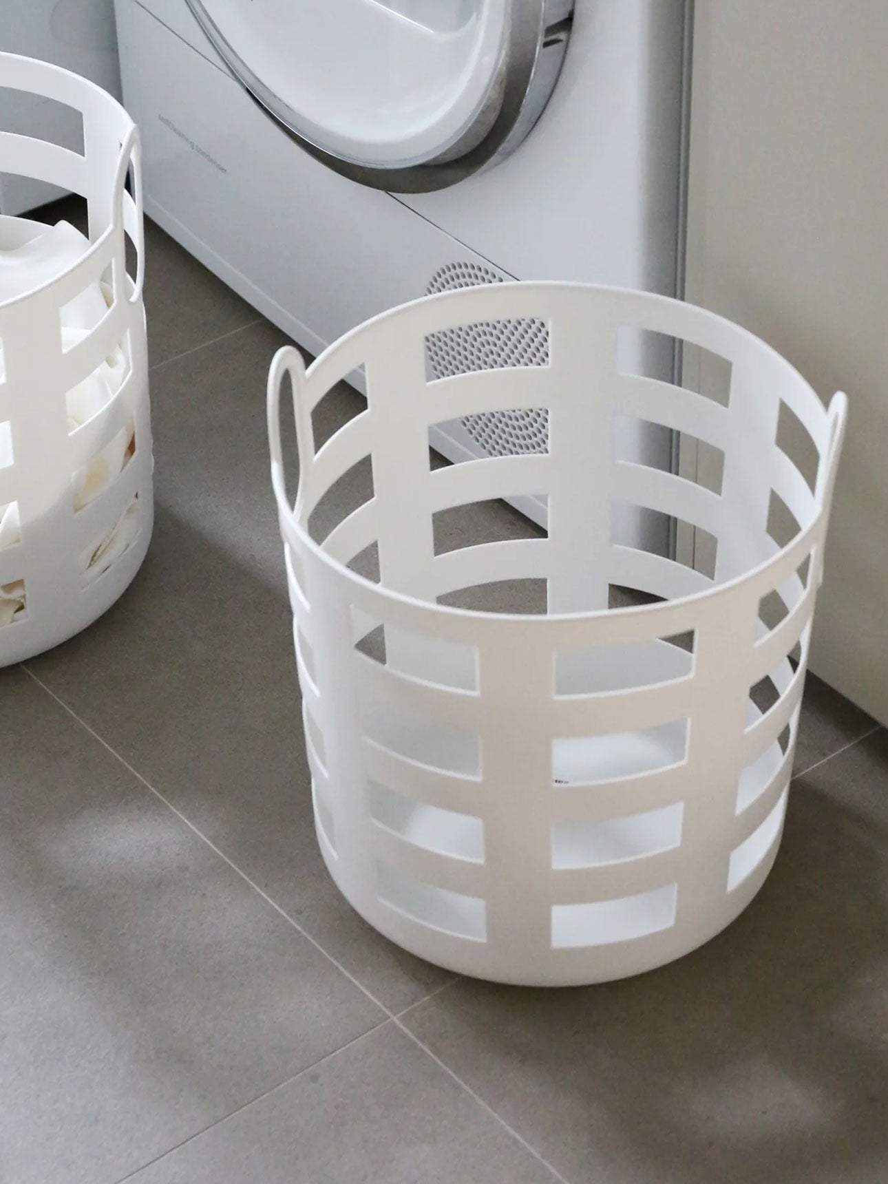 Storage and Laundry Basket in White (set of 2)