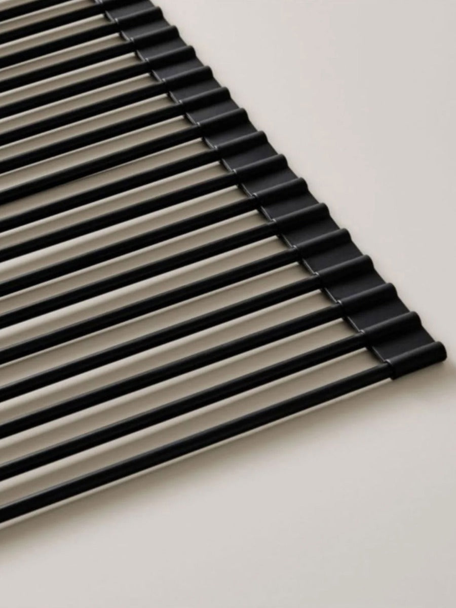 Silicone Fold Dish Drying Rack in Black