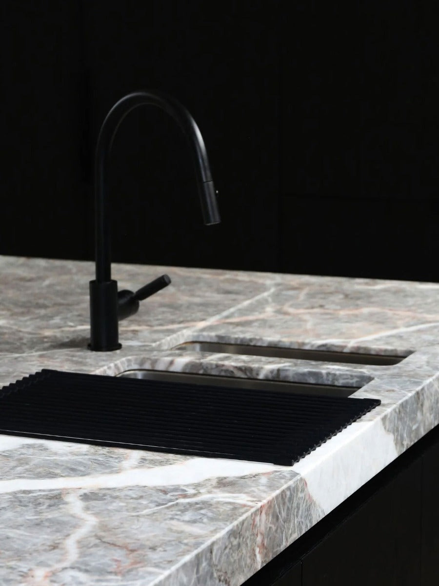 Silicone Fold Dish Drying Rack in Black