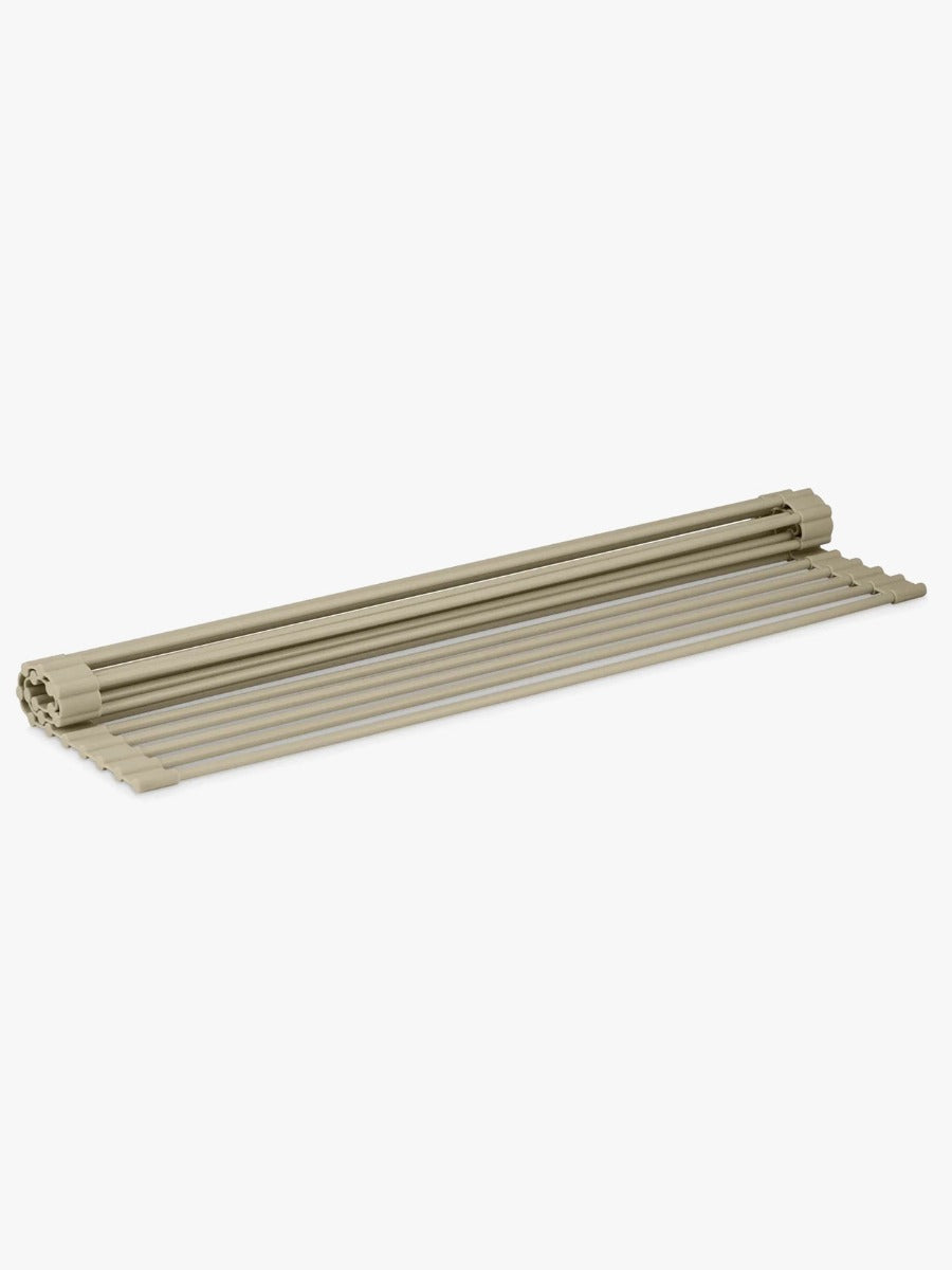 Silicone Fold Dish Drying Rack in Sand