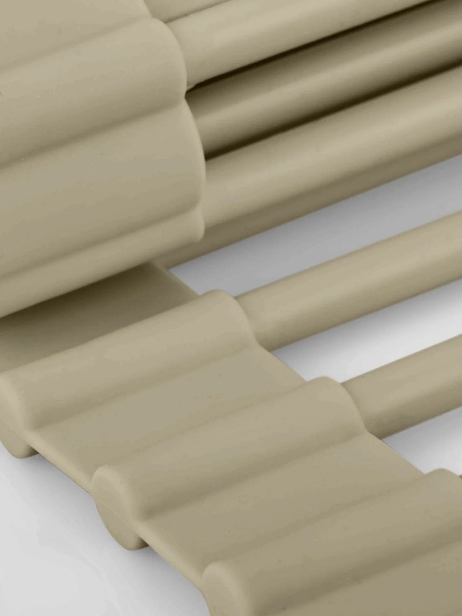 Silicone Fold Dish Drying Rack in Sand