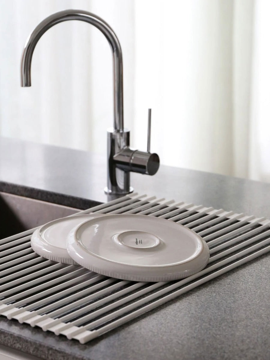 Silicone Fold Dish Drying Rack in White