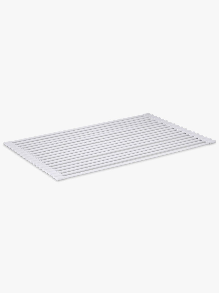 Silicone Fold Dish Drying Rack in White