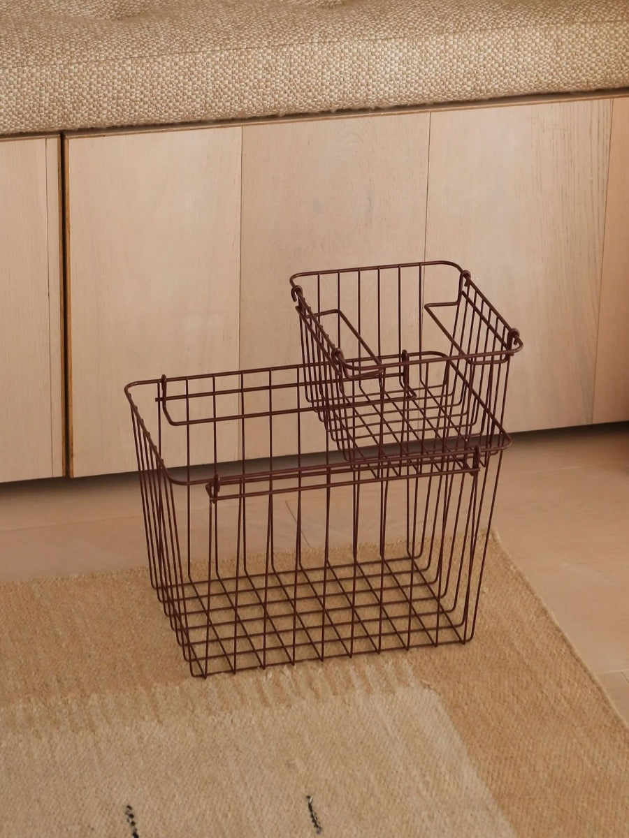 Forma Metal Basket in Burgundy - Small
