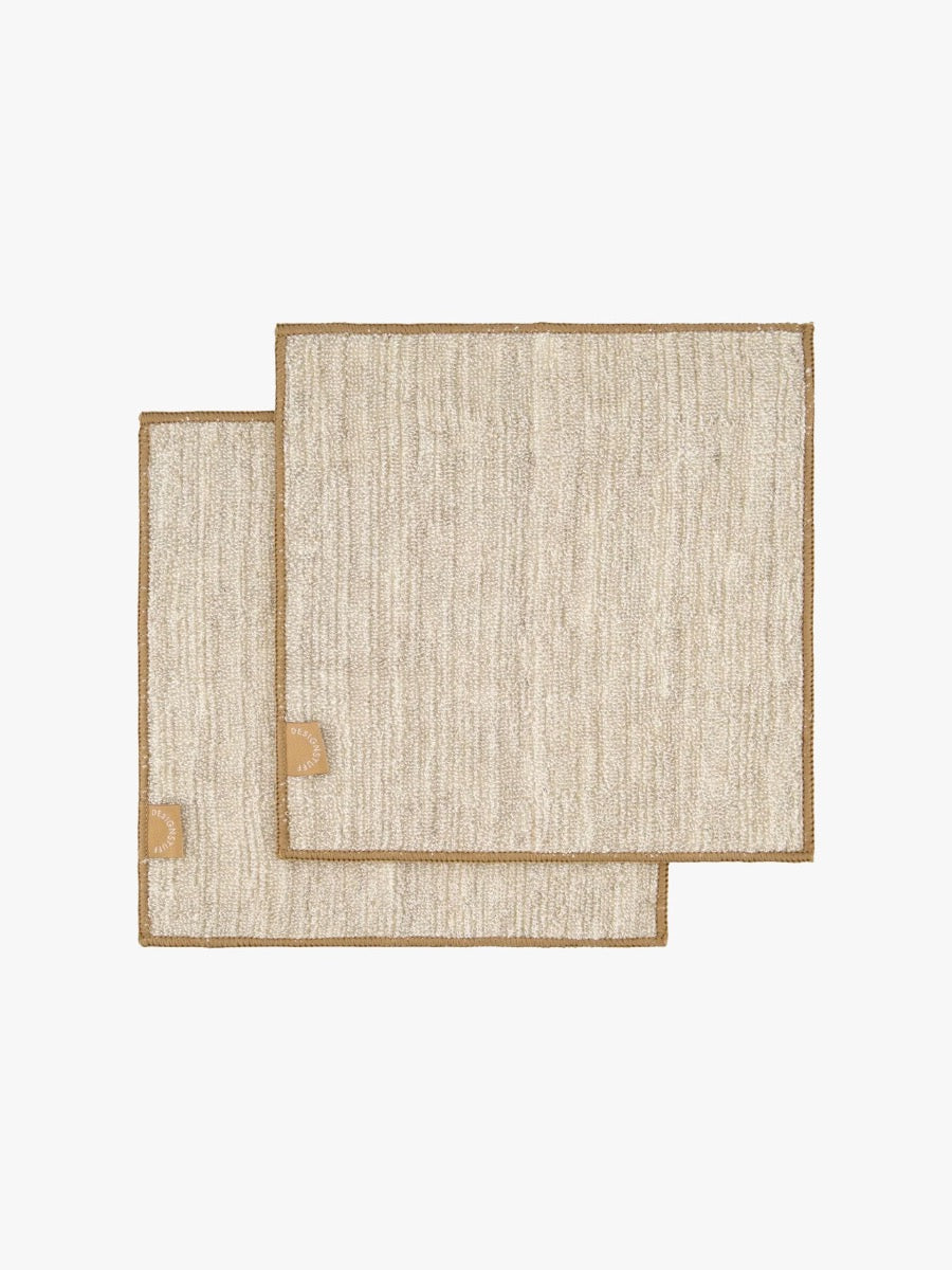 Hemp Marle Scourer & Bamboo Dishcloth in Camel - Set of 2
