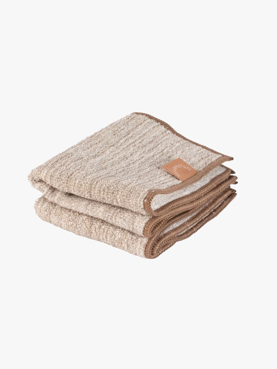 Hemp Marle Scourer & Bamboo Dishcloth in Camel - Set of 2