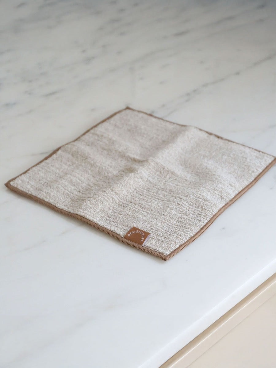 Hemp Marle Scourer & Bamboo Dishcloth in Camel - Set of 2