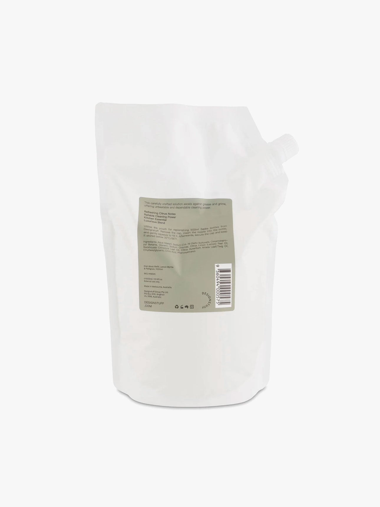 Saebe Lemon Myrtle & Petitgrain Dish Wash Refill 1L