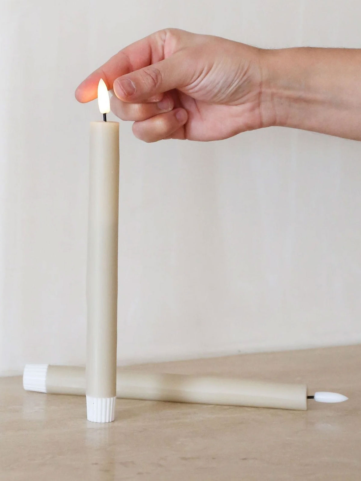 VIAH LED Candles in Sand - Set of 2